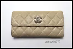 ■CHANEL 21番台 マトラッセ SV金具 レザー 2つ折り長財布 シャネル ■0115pj260-2D