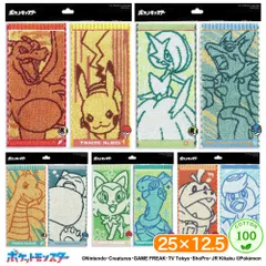 ポケットモンスター ナンバリングペア ハーフタオルハンカチ 2枚セット 綿100 ハンカチ ハンドタオル ウォッシュタオル キャラクター ギフト