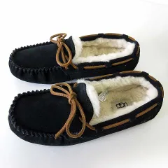 アグ UGG ダコタ Dakota モカシン スリッポン 本革 ムートンシューズ ボア 23.0cm 黒 ブラック US 6 くつ 靴