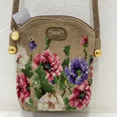 8864　FEILER フェイラー　ショルダーバッグ　ベージュ　ラビリンス　小さめ　ミニ　ポシェット　レディース　花柄　フラワー　シンプル　きれいめ　シュニール織り