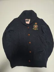 ポロ ラルフローレン ネイビー ケーブル編み カーディガン