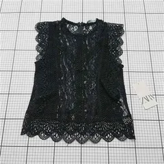 ◇ Θ ザラ ZARA 8741/034/800 レースノースリーブトップス ブラック系 レディース S E  【1601150032003】