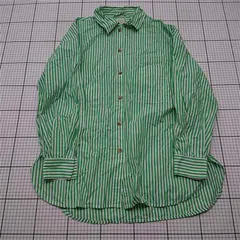 ◇ Θ アングリッド Ungrid 112210420201-04 ストライプシャツ グリーン系 レディース E  【1601150031945】