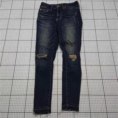 ◇ Θ アズールバイマウジー AZUL BY MOUSSY ダメージスキニーデニム XS レディース E  【1601150032287】