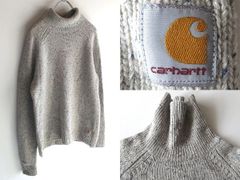 Carhartt Work in Progress カーハート WIP ロゴワッペン ネップウールコットン アングリスティック タートルネック セーター ニット M