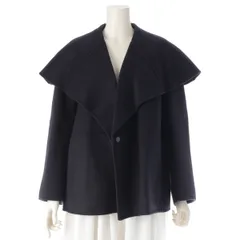 ドゥロワー ウール ケヌキ ビッグカラー ショート コート ジャケット アウター 6525-299-0860 ネイビー 36【中古】