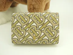 バーバリー ミニウォレット TB柄 レザー/ベージュ 3折財布 スモールウォレット@ITALBSRL239CAL