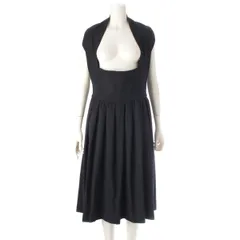 コムデギャルソン コムデギャルソン AD2024 コムコム ウール ノースリーブ フレア ワンピース RN-A02 ブラック  XS【中古】