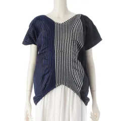 イッセイミヤケ 18AW ナイロン混 スチーム ストレッチ 変形 トップス IM83FJ010 ブルー系 2【中古】