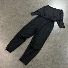 USA製 Ralph Lauren ラルフローレン 長袖 オールインワンパンツ ストレッチ 無地 ブラック 黒 レディースのサムネイル