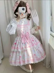 ピンク ロリータ ジャンパースカート ONE PIECE 姫ギャル ギャル SHEIN ロリータ ONE PIECE