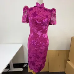 社交ダンス ダンス衣装 ワンピース ドレス ピンク チューリップ 袖レース 半袖