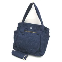 ANNA SUI / アナスイ ■トートバッグ　キルティング　バタフライ　ネイビー　２WAY 【バッグ/バック/BAG/鞄/カバン】 ブランド【中古】 