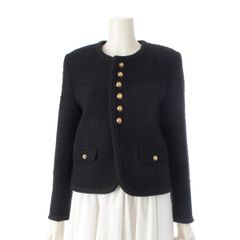 CELINE セリーヌ　金ボタン　ノーカラー　ツイードジャケット　ヴィンテージ CELINE セリーヌ 金ボタン ノーカラー ツイードジャケット ヴィンテージ