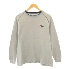 フィラ FILA スウェット トレーナー 長袖 クルーネック ロゴ 刺繍 ワンポイント M グレー /BB ■GY61