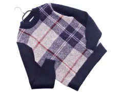 NEWYORKER ニューヨーカー モヘア混 チェック ニット セーター sizeM/紺 ◇■ レディース