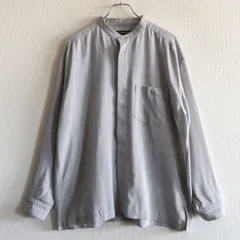【美品】ISSEY MIYAKE【バンドカラー シャツ】3 グレー オーバーシルエット イッセイミヤケ 26010572