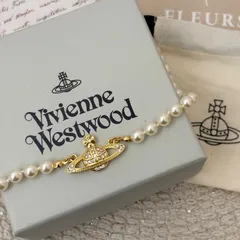 【箱 · 保存袋付き】【極美品】ヴィヴィアンウエストウッド ネックレス フェイクパール ペンダント ゴールド Vivienne Westwood Pearl Necklace Gold White 22329