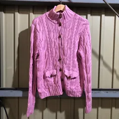 1603 Ralph Lauren カーディガン ピンク XL ラルフローレン ニット セーター ケーブル編み コットン 古着卸 アメリカ仕入