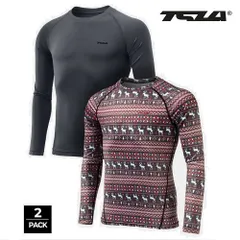 テスラ キッズ 冬用 長袖シャツ 2枚セット軽量 マイクロソフト フリース 裏起毛 極暖インナー 防寒インナー あったか インナーウェア TSLA ZUD60 3カラー S~L