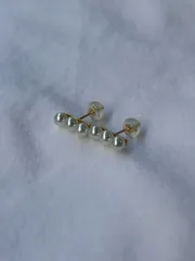 K18 アコヤ 真珠 無調色 パール ピアス ６PCS 3.54.0mm AKOYA ベビーパール