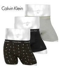 新品 未使用 並行輸入 Calvin Klein カルバンクライン 下着 【3枚セット】COTTON STRETCH EU メンズ ボクサーパンツ 515688 ロゴプリントブラックセット