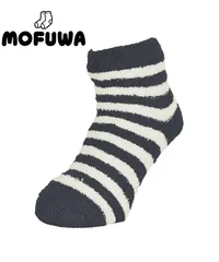 新品 未使用 MOFUWA モフワ 極厚あったかボア レディース ルームソックス 517761【メール便】 シルキーチャコール