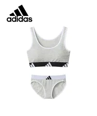新品 未使用 並行輸入 adidas アディダス 下着 Basic レディース ハ－フトップ＆ショーツ 上下セット 518466 グレーモクショーツセット