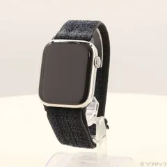 ソフマップ 〔中古品〕 Apple Watch Series 9 GPS + Cellular 45mm シルバーステンレススチールケース ブラック／ブルーNikeスポーツループ【198】