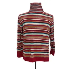 【古着】SIMPLE LIFE ニット タートルネック ボーダー 赤 レディース メンズ