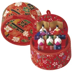 雛人形 起き上がり雛二段手作り和紙細工 収納小箱雛  超ミニチュア  ひなまつり 桃の節供