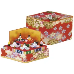 雛人形 ひし形ミニ収納雛二段手作り和紙細工 収納小箱雛  超ミニチュア  ひなまつり 桃の節供