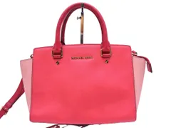 MICHAEL KORS マイケルコース バイカラー 2WAY ハンド バッグ ピンクｘ赤 ■■ レディース