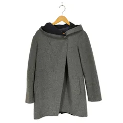 ニジュウサンク 23区 アンゴラ混 ダブルフェイス ビーバーフーデッドロングコート レディース JPN：40 