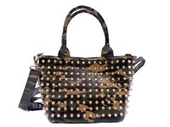 DIAVEL デイアベル エナメル スタッズ 2WAY トート バッグ カーキ ■■ レディース