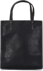 TsujiYa トートバッグ メンズ レザー調 ビジネス 自立縦型 42x17x37.5cm 黒 カジュアル 小さめ カバン とーとばっぐ (B4902,  Free Size)