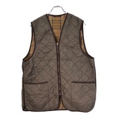 バブアー キルティング ジップライナーベスト 茶ブラウン 46 L-XL 