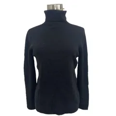 【古着】ICB ニット タートルネック 黒 レディース
