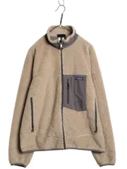 【お得なクーポン配布中!】 00s USA製 ★ パタゴニア レトロX フリース ジャケット メンズ L 05年製 古着 オールド フルジップ アウトドア パイル ブルゾン ナチュラル