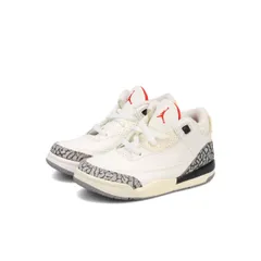 NIKE AIR JORDAN 3 RETRO TD 【WHITE CEMENT REIMAGINED】 SUMMIT WHITE/FIRE RED/BLACK/CEMENT GREY 15.0cm