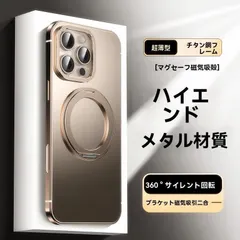 【最新入荷】iPhone 16ProMax対応 超薄360°リングスタンド付き金属スマホケース 高級感マット仕上げ