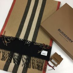 Q825 美品 バーバリー ノバチェック カシミヤ100% マフラー レディース
