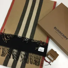 S【美品】バーバリー リバーシブル アイコンチェック カシミヤマフラー Burberry