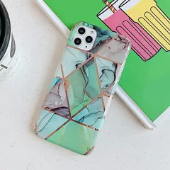 iPhone11 背面ケース ケース カバー ラグジュアリー メッキ 幾何学模様 大理石 おしゃれ 可愛い