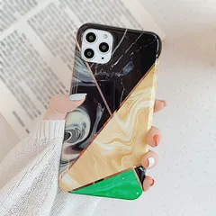 iPhone11 背面ケース ケース カバー ラグジュアリー メッキ 幾何学模様 大理石 おしゃれ 可愛い
