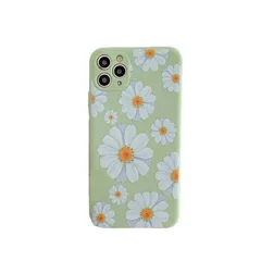 iPhone11Pro 背面ケース ケース カバー シリコン フラワー デイジー 花 プリント 可愛い おしゃれ