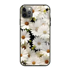 iPhone11Pro 背面ケース ケース カバー フルカバー 高級 レトロ ガラス ソフト シリコンケース フラワー 花 デイジー 可愛い おしゃれ