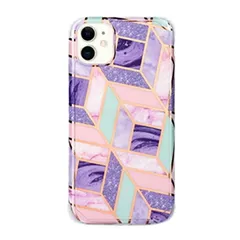 iPhone11Pro 背面ケース ケース カバー 光沢 メッキ 幾何学模様 高級 大理石 耐衝撃 おしゃれ 可愛い