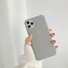 iPhone14 対応 ケース カバー 背面タイプ ソフトケース ハート 耐衝撃 ソフトTPU マット くすみカラー シンプル かわいい おしゃれ グレー