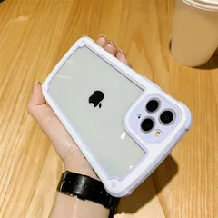 iPhone14Pro 対応 ケース カバー 背面タイプ 耐衝撃 TPU ハイブリッド アーマー 保護 ハード 透明 クリア パステルカラー かわいい シンプル おしゃれ パープル